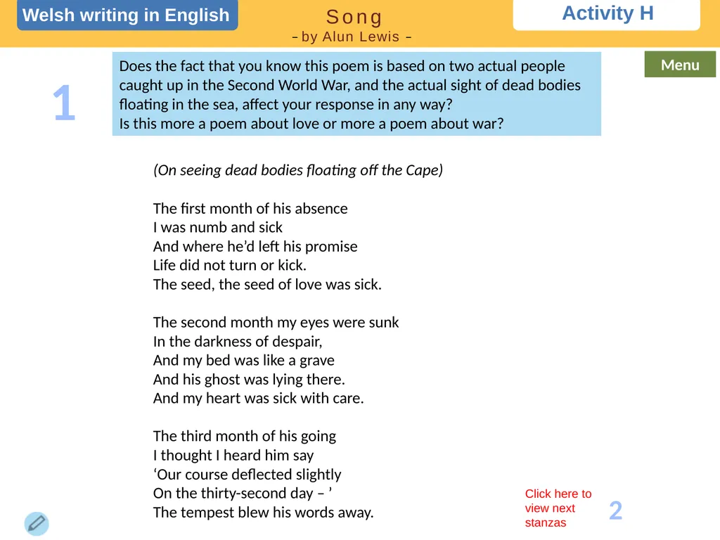 Choose a task Choose a task based on the poem. - slide 12 of 15