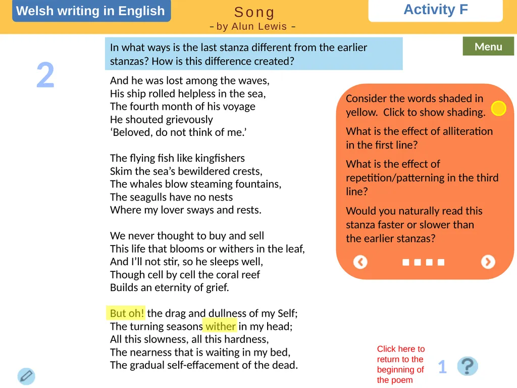 Choose a task Choose a task based on the poem. - slide 10 of 15