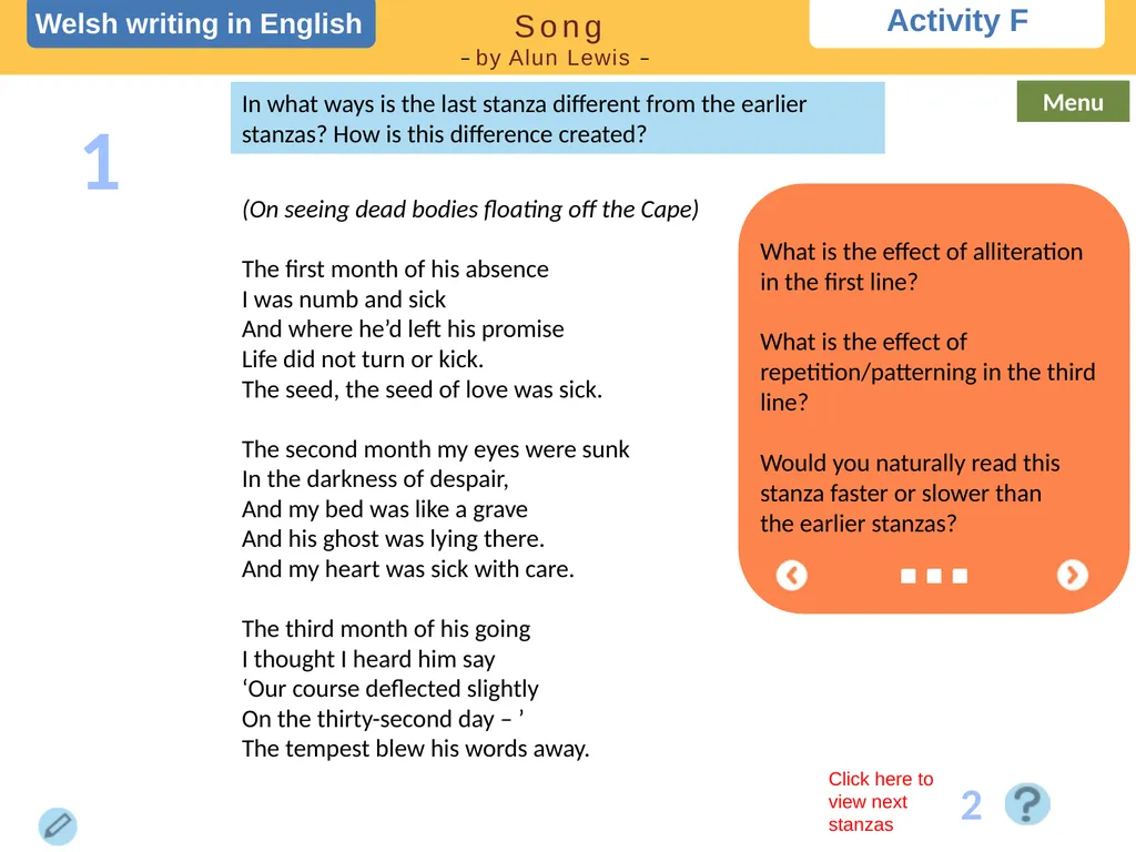 Choose a task Choose a task based on the poem. - slide 9 of 15