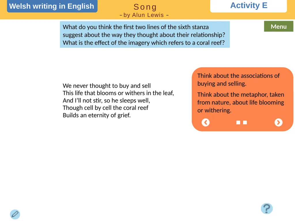 Choose a task Choose a task based on the poem. - slide 8 of 15