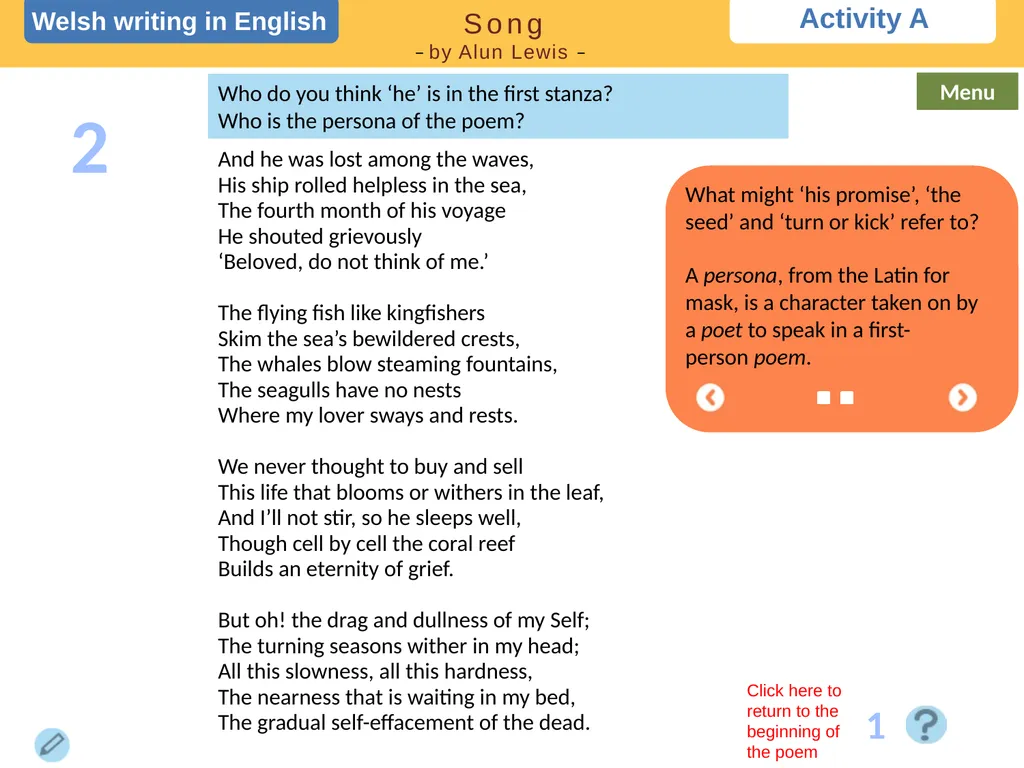 Choose a task Choose a task based on the poem. - slide 3 of 15