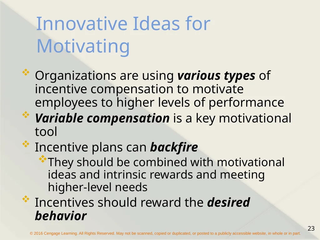 Chapter 16 Motivating Employees The Concept of - slide 23 of 26