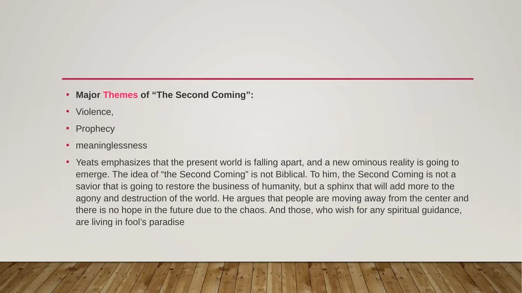 The second coming by W B Yeats Ma III SEM - slide 5 of 8