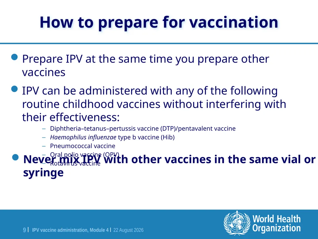 Module 4 IPV vaccine administration Training for - slide 9 of 20