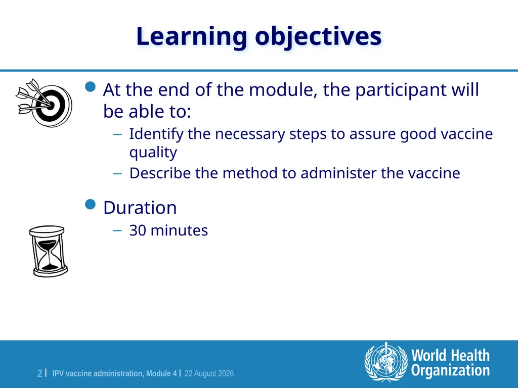 Module 4 IPV vaccine administration Training for - slide 2 of 20