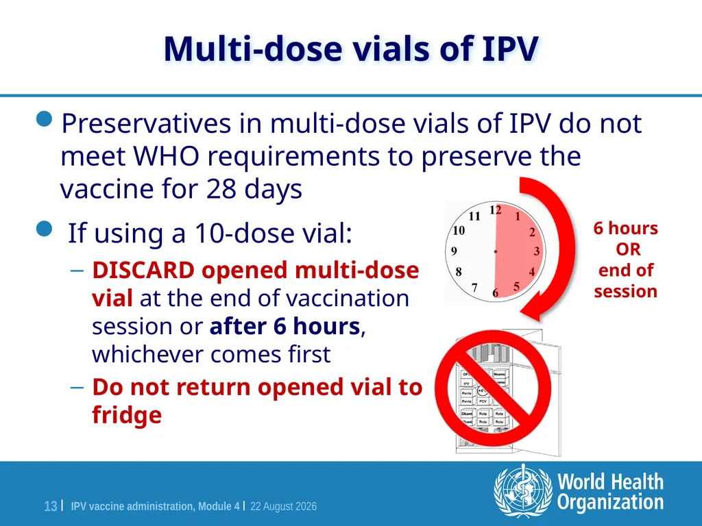 Module 4 IPV vaccine administration Training for - slide 13 of 20