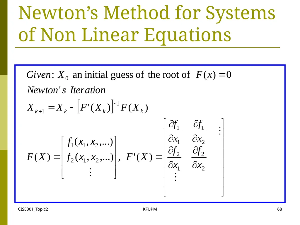 CISE301_Topic2 KFUPM 1 CISE301: Numerical Methods - slide 68 of 92