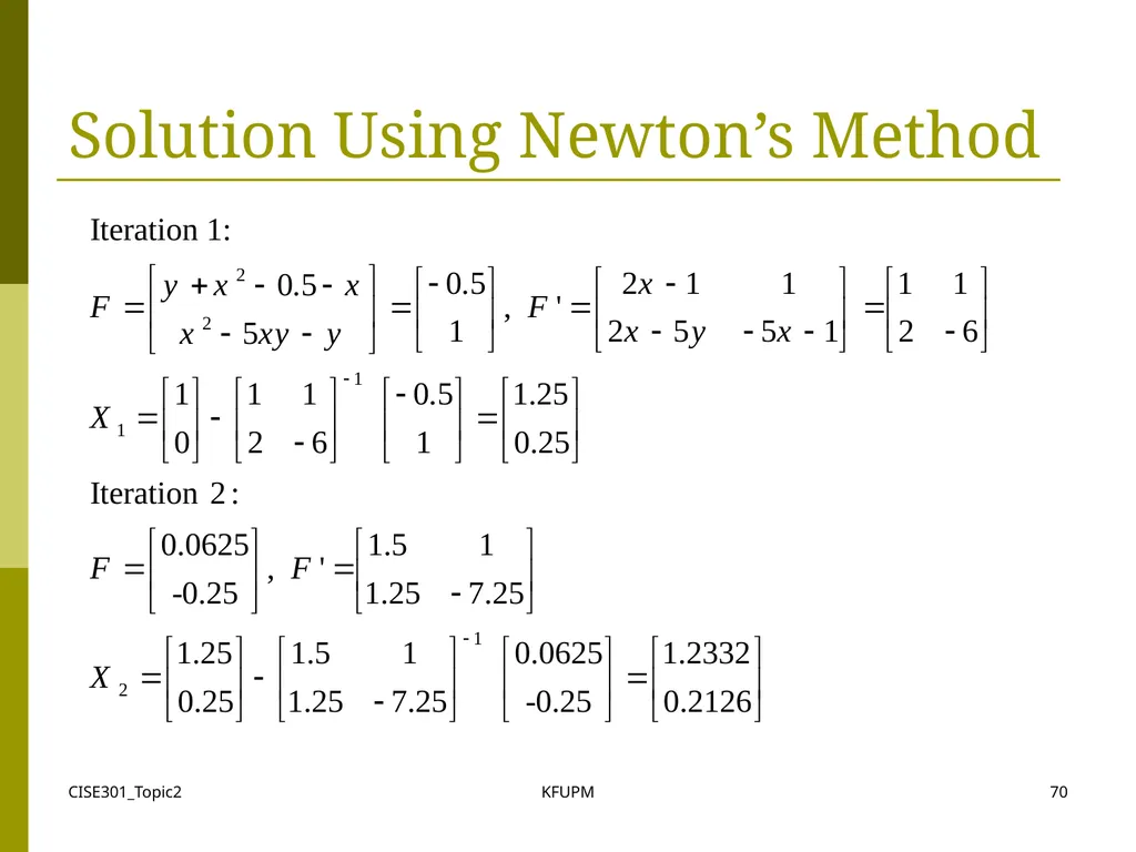 CISE301_Topic2 KFUPM 1 CISE301: Numerical Methods - slide 70 of 92