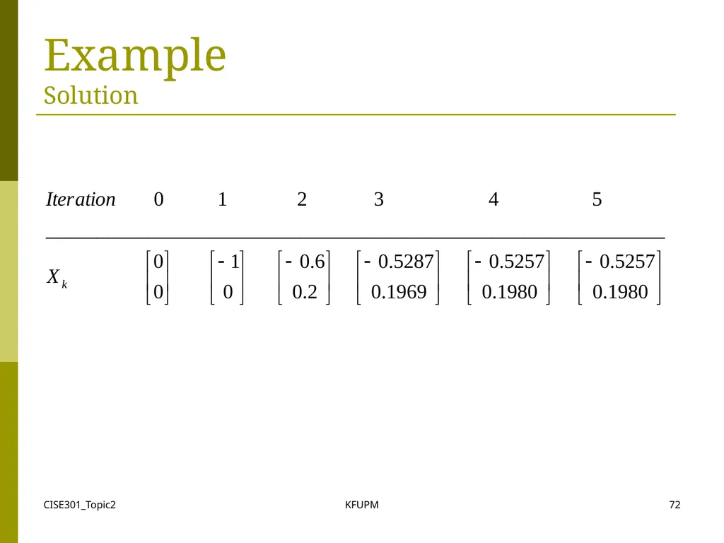 CISE301_Topic2 KFUPM 1 CISE301: Numerical Methods - slide 72 of 92
