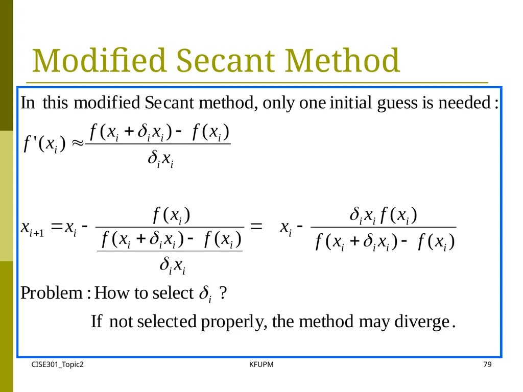 CISE301_Topic2 KFUPM 1 CISE301: Numerical Methods - slide 79 of 92