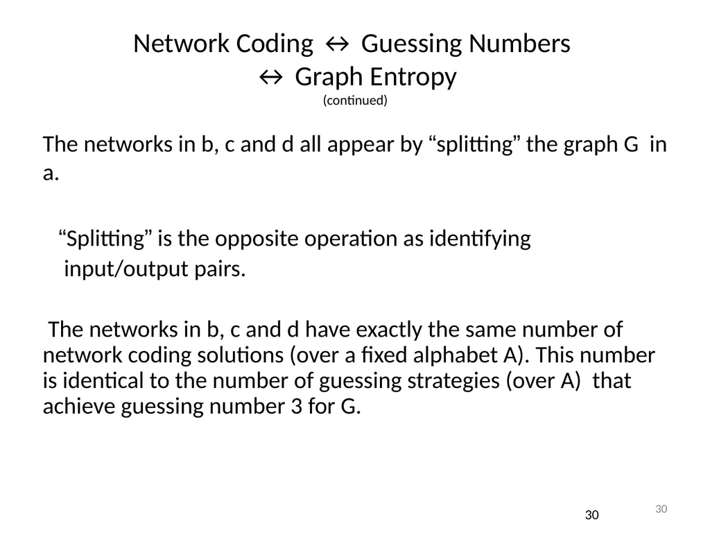 Graph Guessing Games & non-Shannon Information - slide 30 of 43