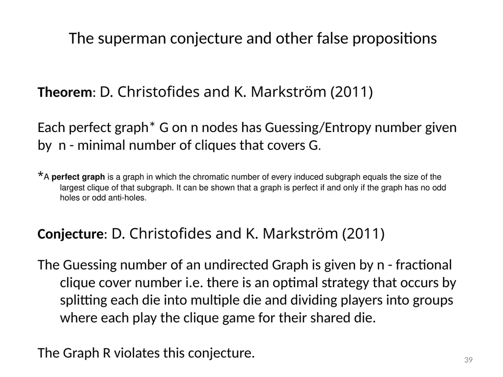 Graph Guessing Games & non-Shannon Information - slide 39 of 43