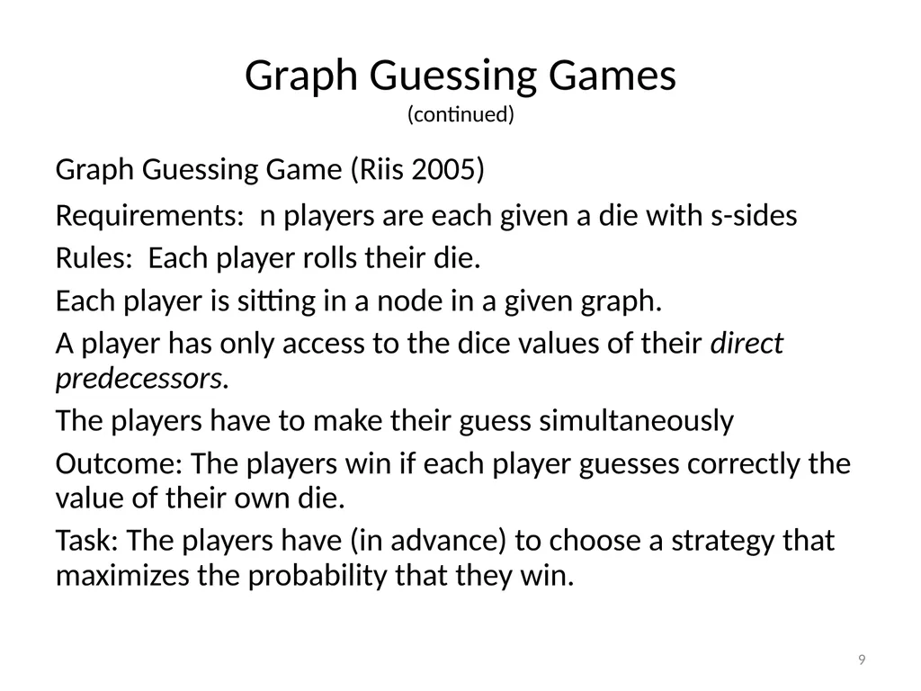 Graph Guessing Games & non-Shannon Information - slide 9 of 43