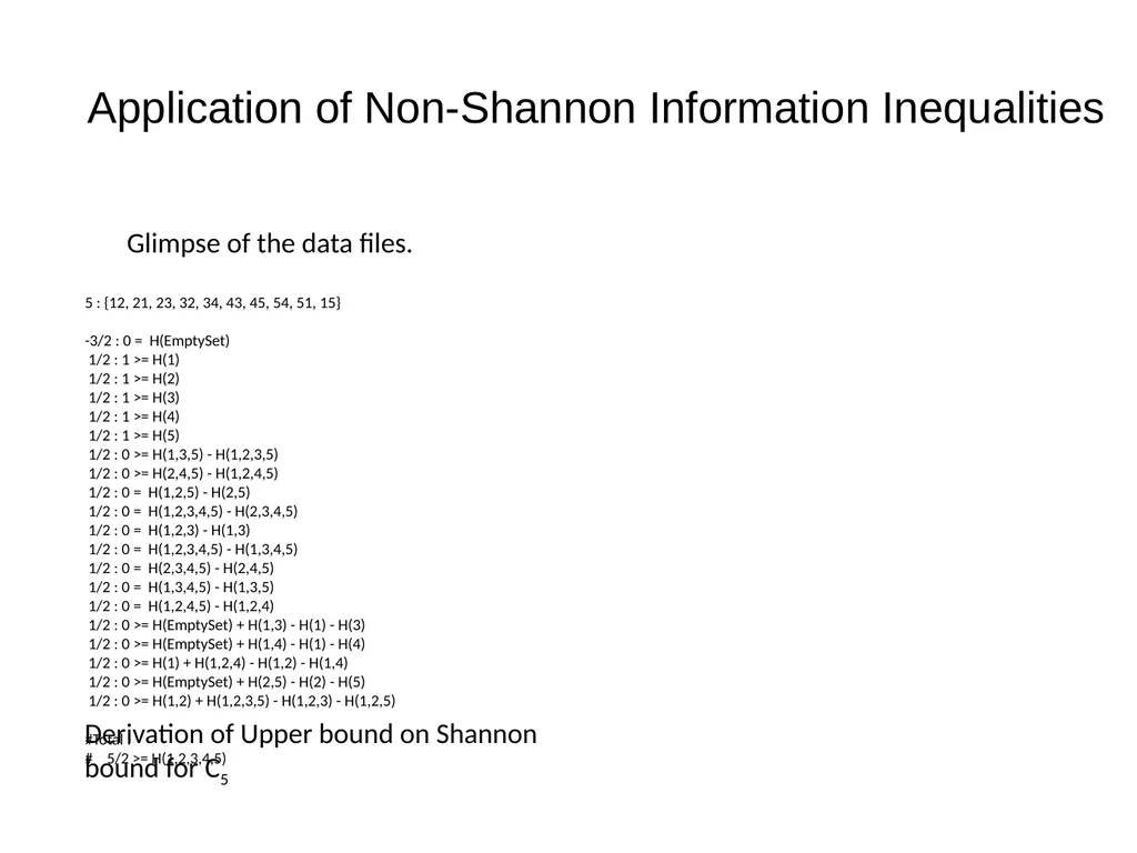 Graph Guessing Games & non-Shannon Information - slide 36 of 43