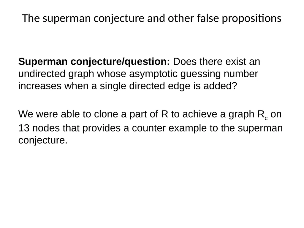 Graph Guessing Games & non-Shannon Information - slide 40 of 43