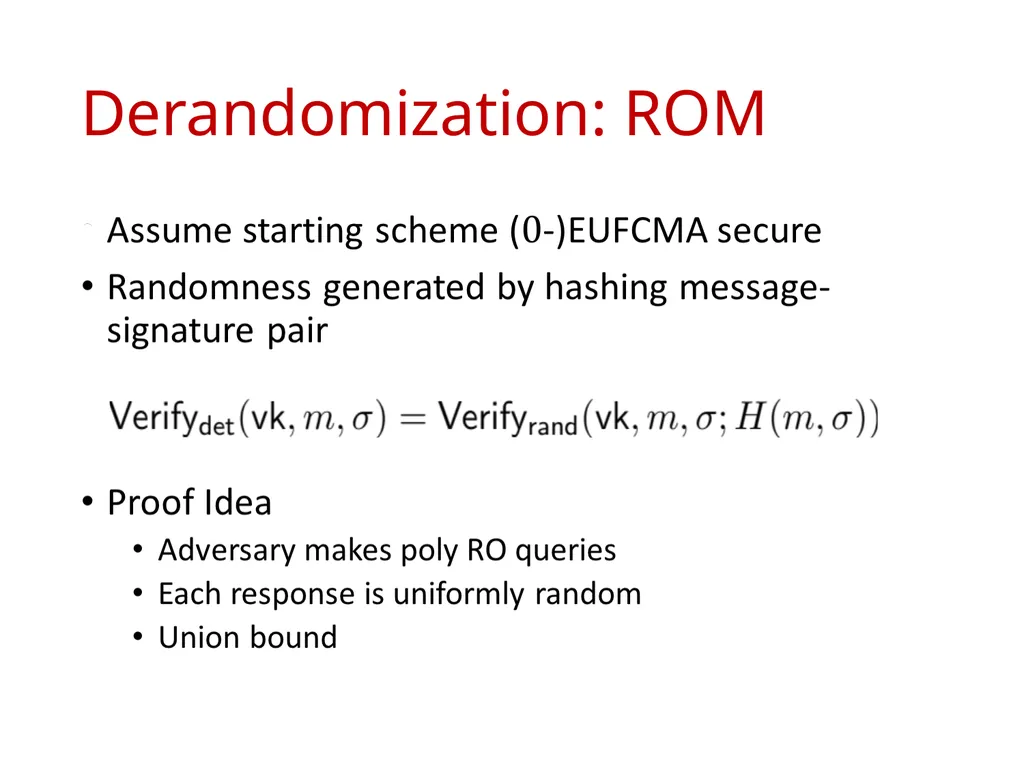 Signature Schemes with Randomized Verification - slide 15 of 20