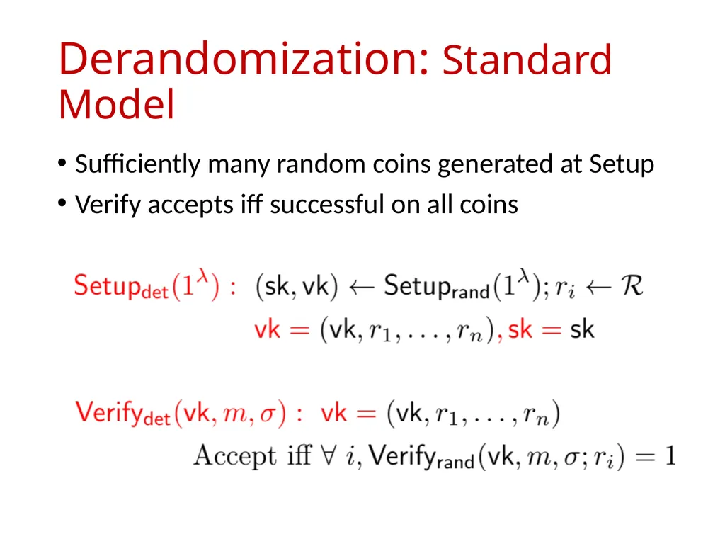 Signature Schemes with Randomized Verification - slide 16 of 20