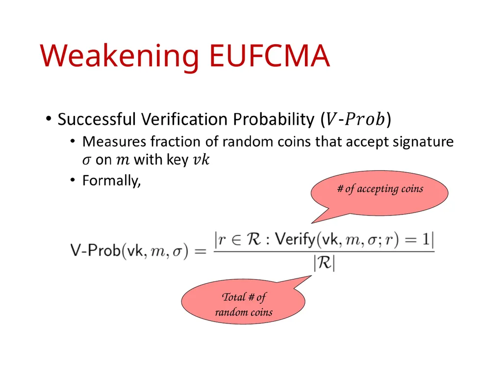 Signature Schemes with Randomized Verification - slide 8 of 20