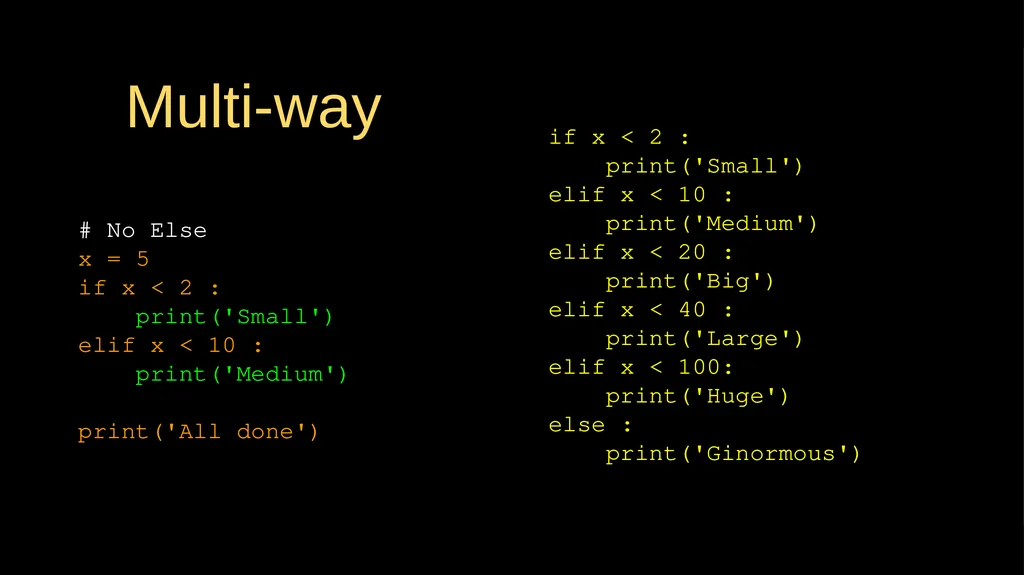 Conditional Execution Chapter 3 Python for - slide 18 of 31