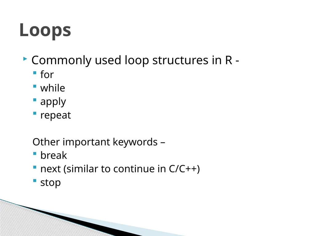 Functions and Loops in R (Example on evaluation of - slide 2 of 14