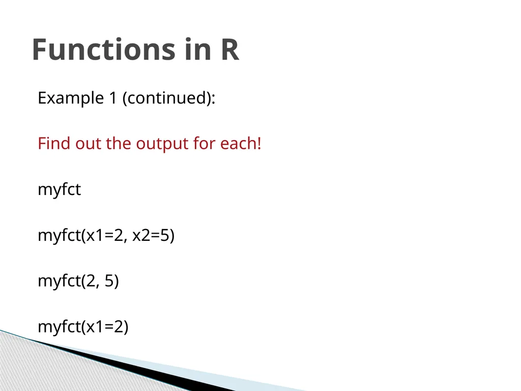 Functions and Loops in R (Example on evaluation of - slide 12 of 14