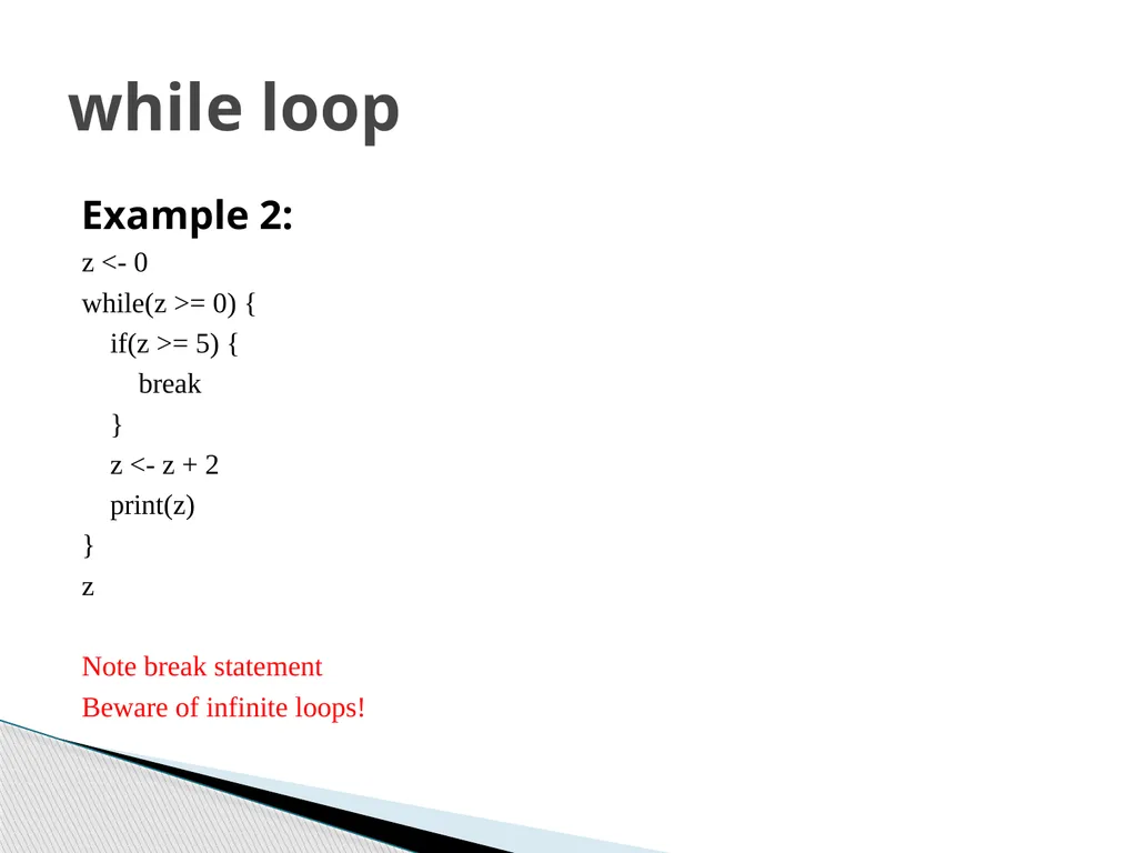 Functions and Loops in R (Example on evaluation of - slide 6 of 14