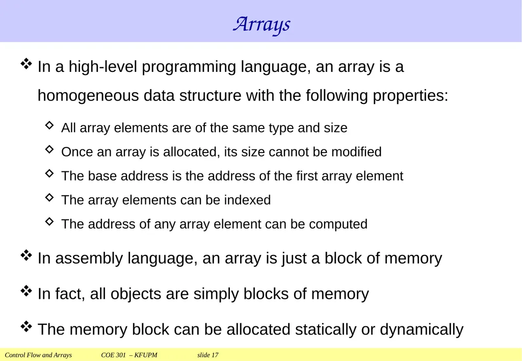 Control Flow and Arrays COE 301 Computer - slide 17 of 37