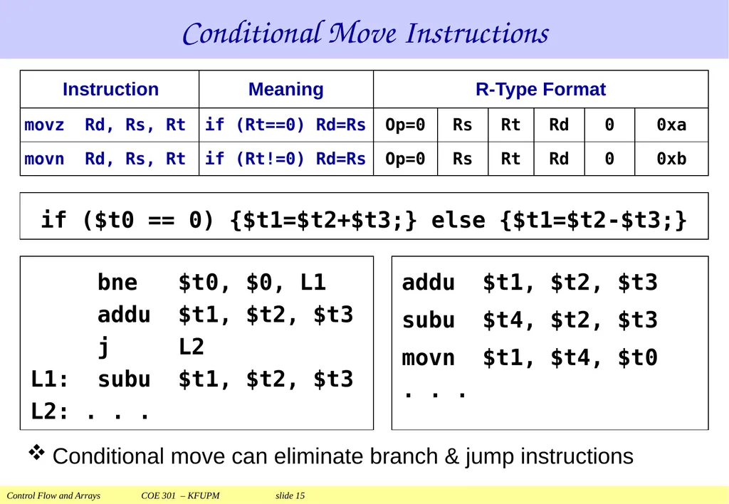 Control Flow and Arrays COE 301 Computer - slide 15 of 37