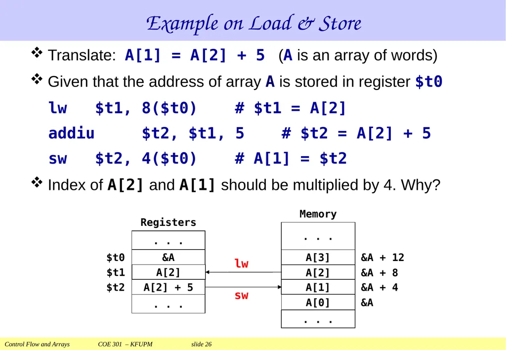 Control Flow and Arrays COE 301 Computer - slide 26 of 37