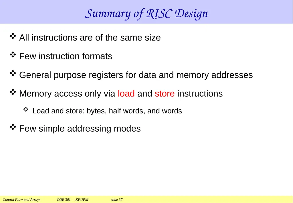 Control Flow and Arrays COE 301 Computer - slide 37 of 37