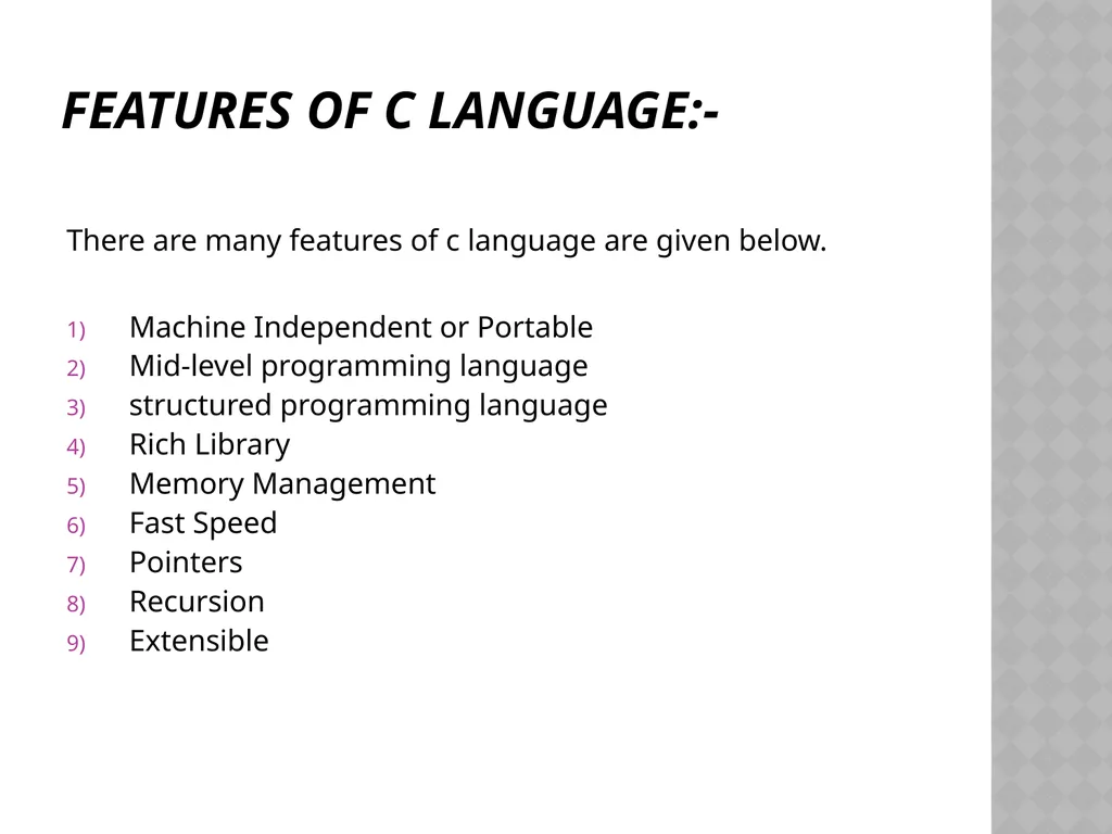 C Programming Language Tutorial By Mrs. Muneeswari - slide 5 of 27