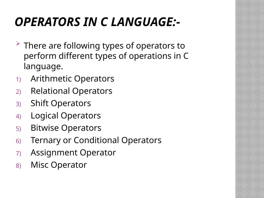 C Programming Language Tutorial By Mrs. Muneeswari - slide 12 of 27