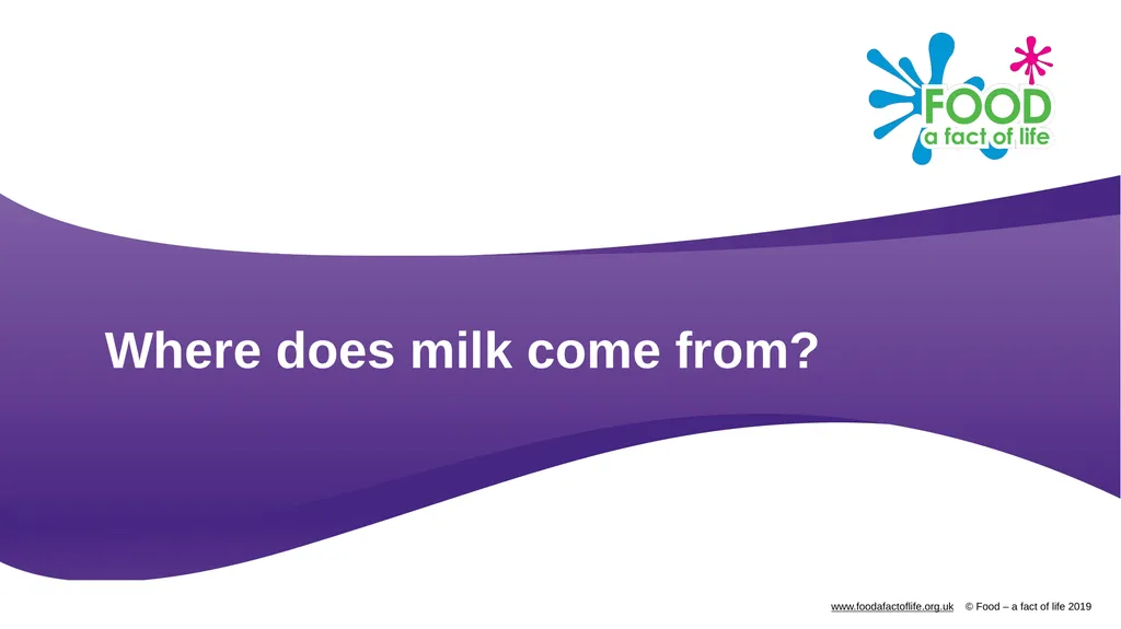 Where does milk come from? What are these? Milk - slide 1 of 9