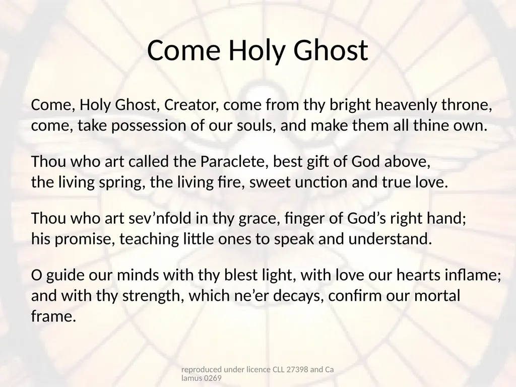 Confirmation Hymns reproduced under licence CLL - slide 7 of 23