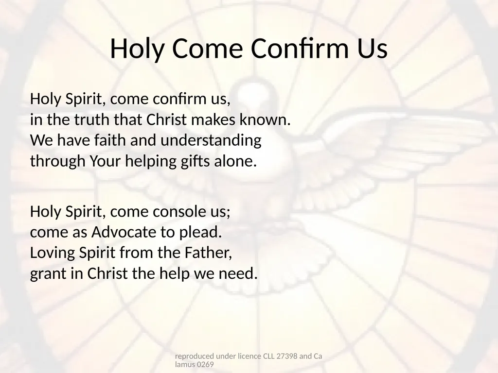 Confirmation Hymns reproduced under licence CLL - slide 11 of 23