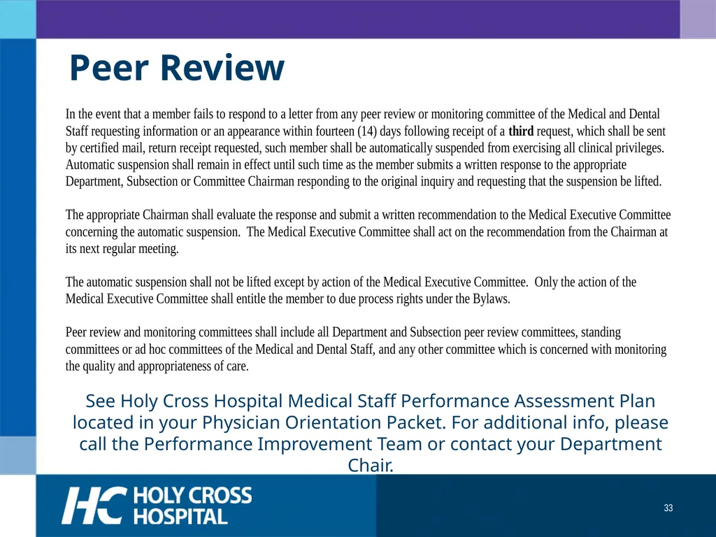 Physician Orientation Guide Welcome Welcome to - slide 33 of 49
