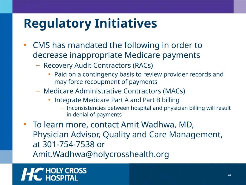 Physician Orientation Guide Welcome Welcome to - slide 44 of 49