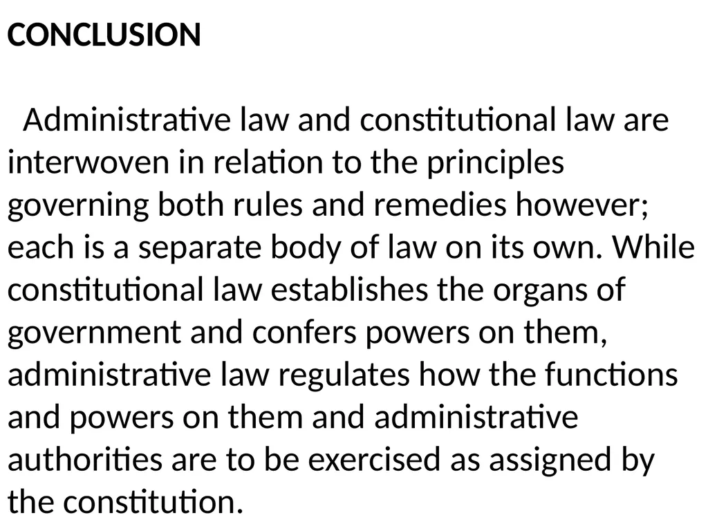 ADMINISTRATIVE LAW AND CONSTITUTIONAL LAW - slide 14 of 16
