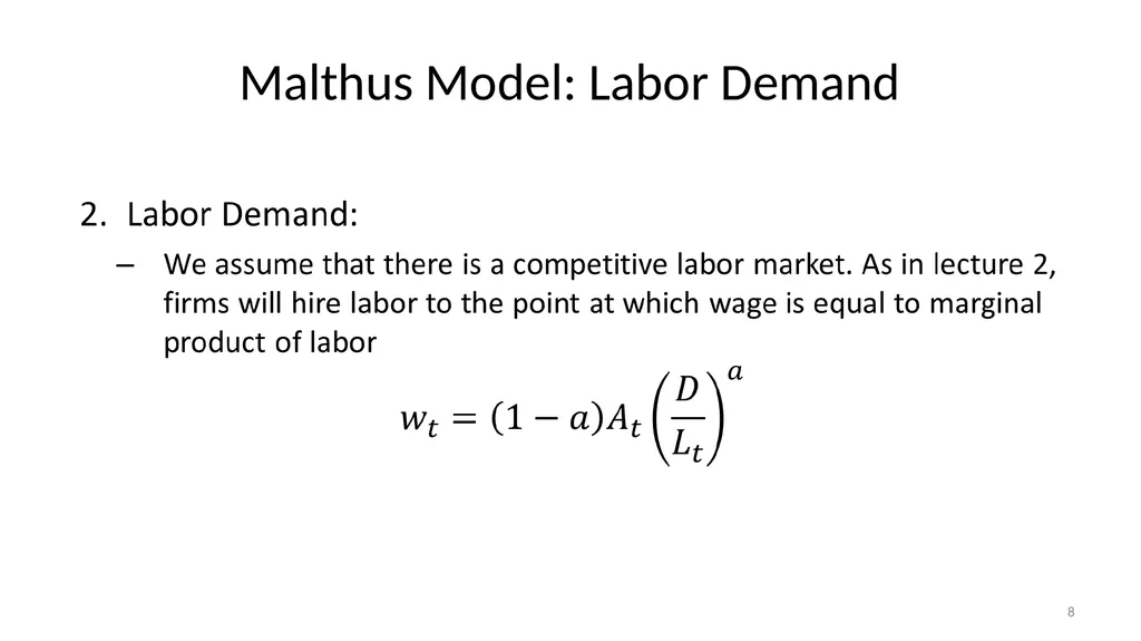 Lecture 6A Malthus and Pre-Industrial Stagnation - slide 8 of 44