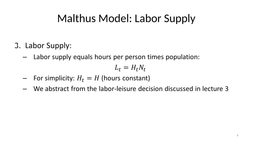 Lecture 6A Malthus and Pre-Industrial Stagnation - slide 9 of 44