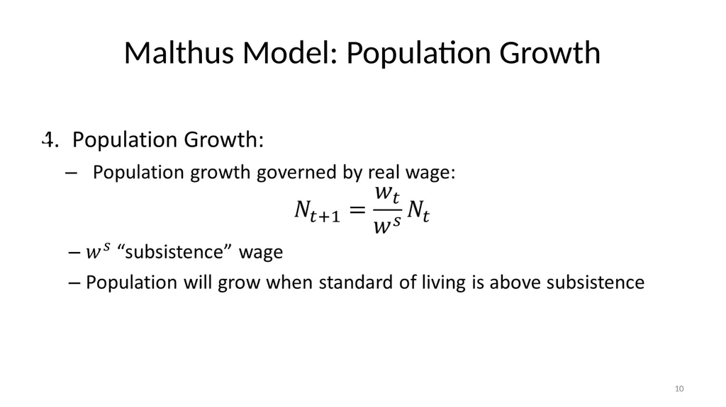 Lecture 6A Malthus and Pre-Industrial Stagnation - slide 10 of 44