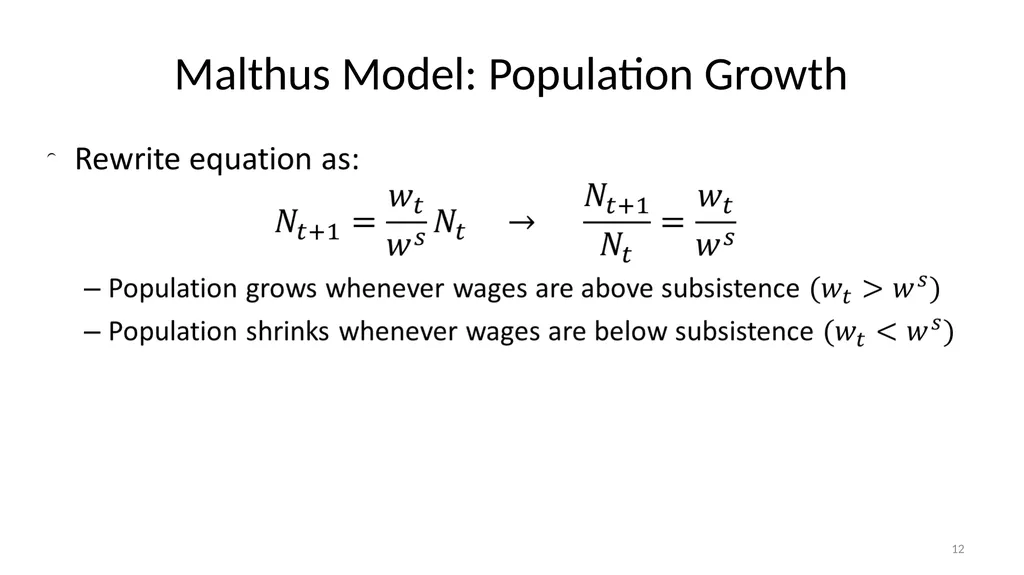 Lecture 6A Malthus and Pre-Industrial Stagnation - slide 12 of 44