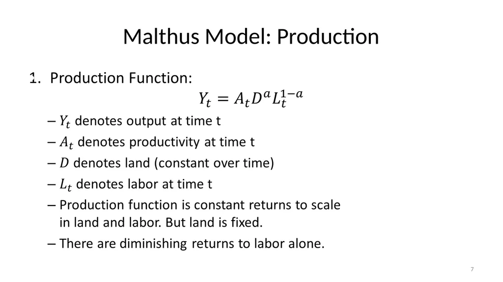 Lecture 6A Malthus and Pre-Industrial Stagnation - slide 7 of 44