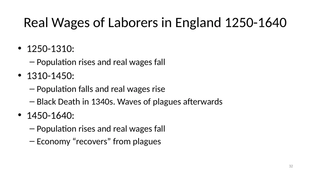 Lecture 6A Malthus and Pre-Industrial Stagnation - slide 32 of 44