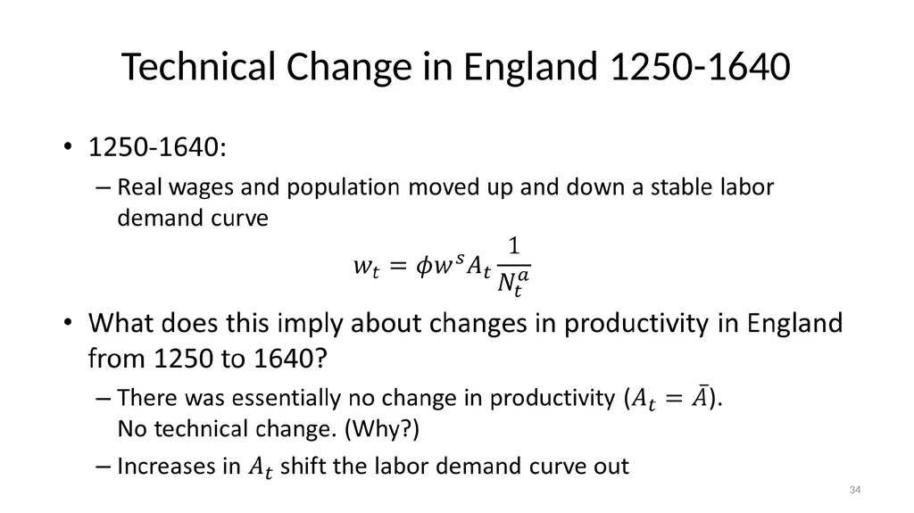 Lecture 6A Malthus and Pre-Industrial Stagnation - slide 34 of 44