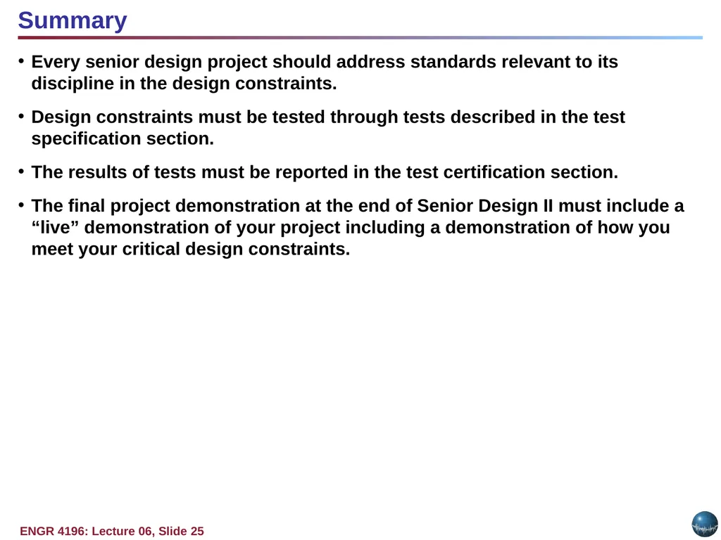 Question: Why do standards exist? Objectives: - slide 25 of 25