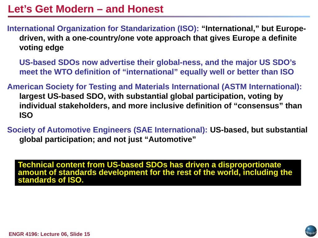 Question: Why do standards exist? Objectives: - slide 15 of 25