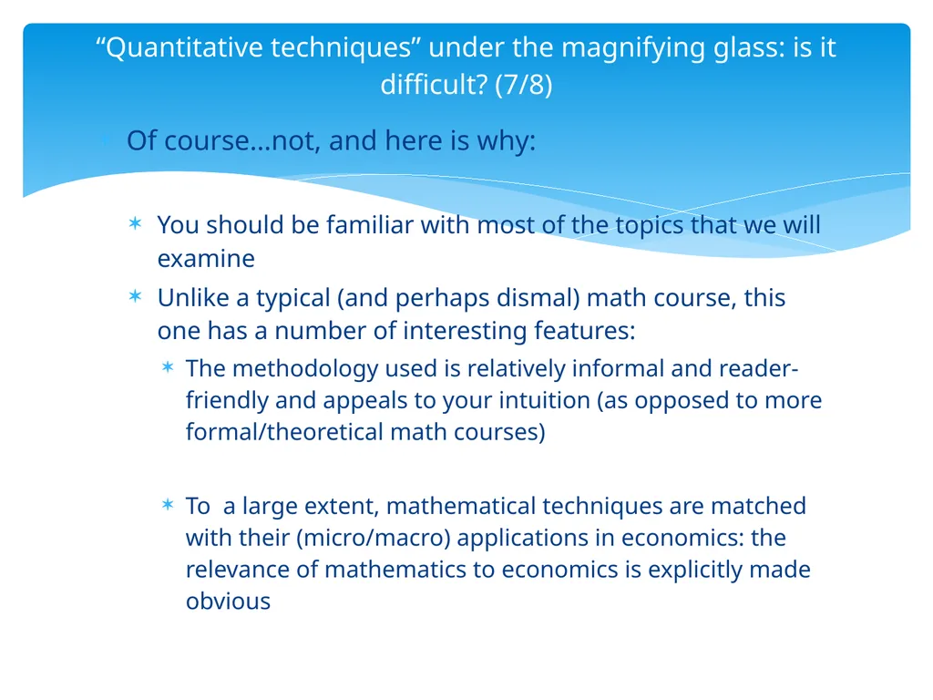 Quantitative techniques session 1: an overview - slide 8 of 12