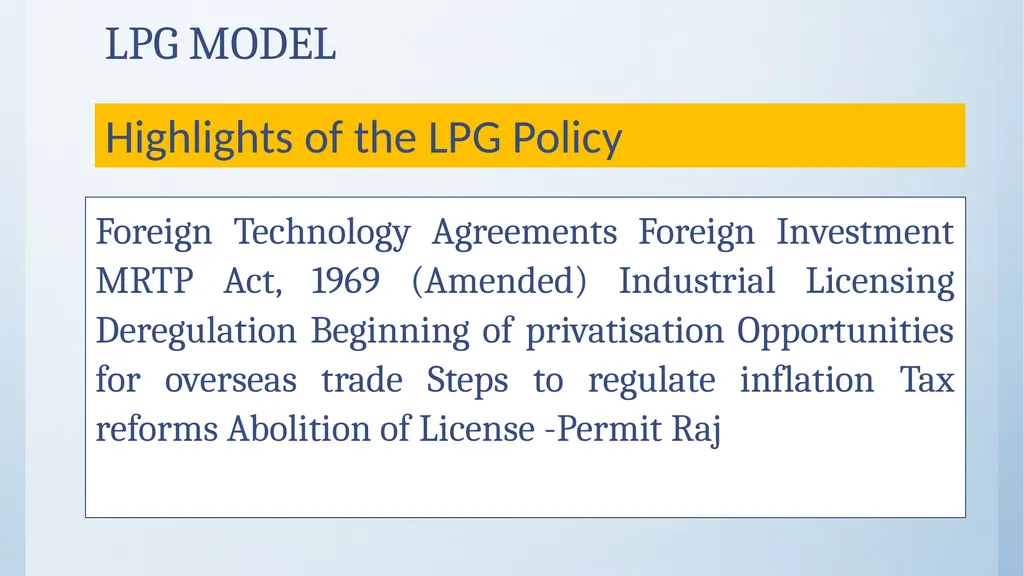LPG MODEL LPG MODEL Foreign Technology Agreements - slide 2 of 12