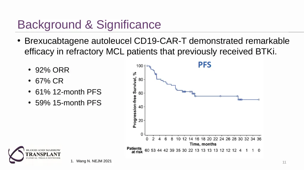 Lymphoma: Upfront CAR-T for high-risk mantle cell - slide 11 of 30